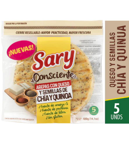 Cheese Chia And Quinoa Seeds Arepa