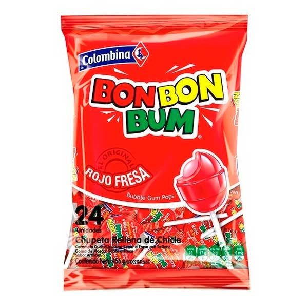 Bon Bon Bum bubble gum pops strawberry