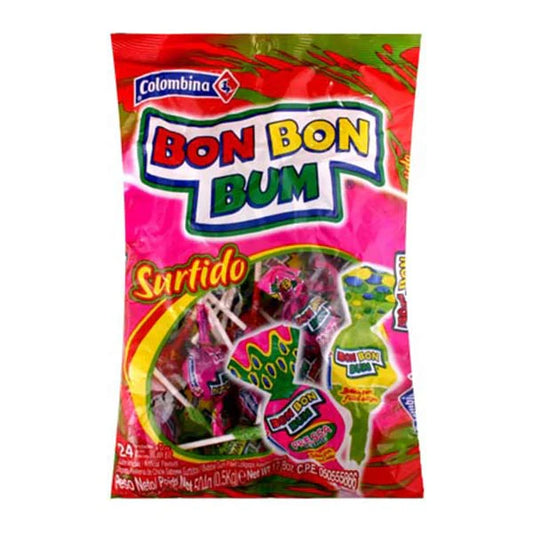 Bon Bon Bum bubble gum pops mixed flavour